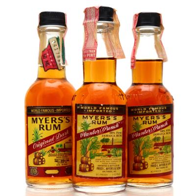 Myers's Rum Miniatures x 3 1970s