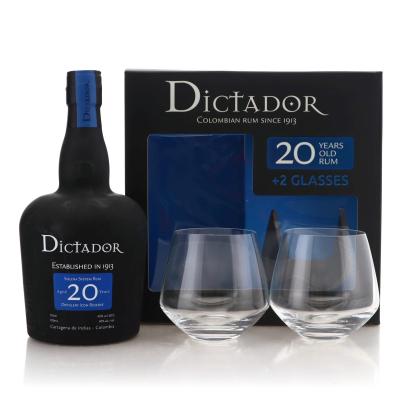 Image for Dictador 20 Year Old Solera System Rum Gift Set with Glasses