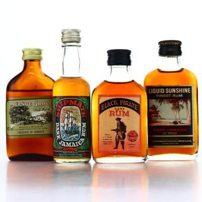 Jamaican Dark Rum Miniatures x 4 1970s-80s