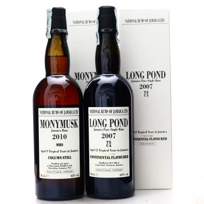 Long Pond TECA & Monymusk MBS National Rums of Jamaica 2 x 70cl